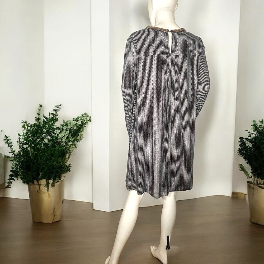 Altar'd State Black & Metallic Embellished Neck Long Sleeve Dress Size Large - Picture 5 of 16